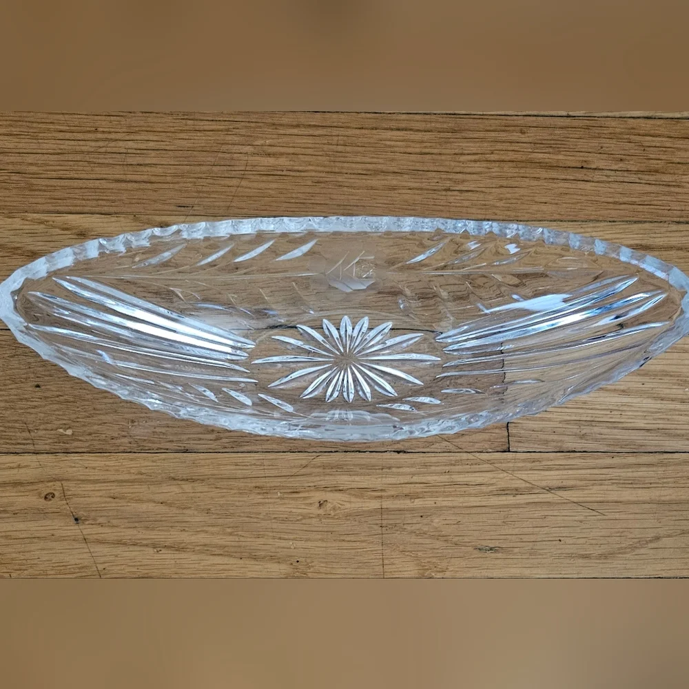 House Of Global Art Hand-Cut Lead Crystal Oval Dish From Germany